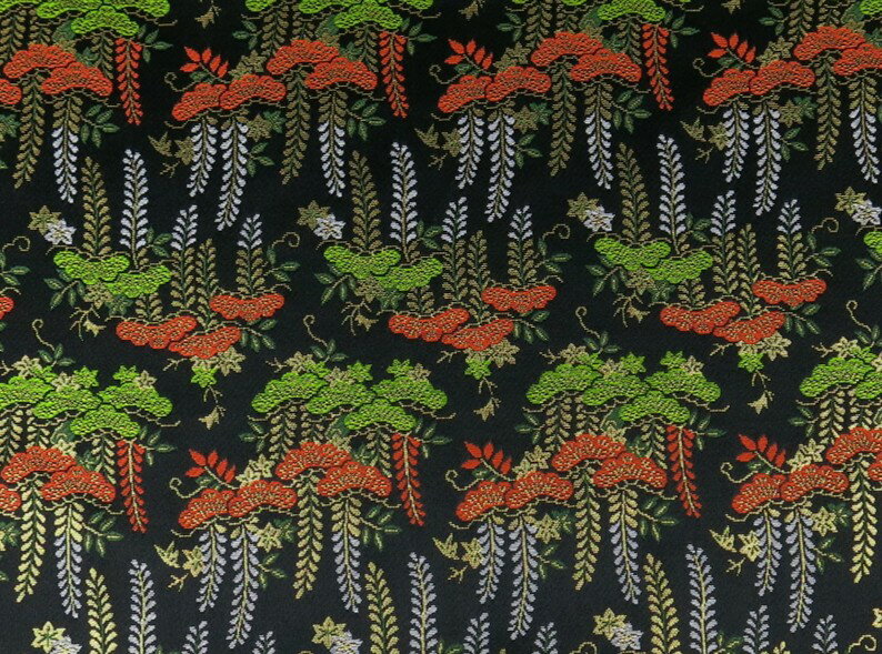 金襴 藤娘 黒地 5004 藤の花