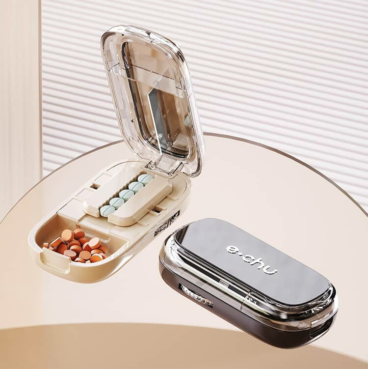 ピルカッター 薬ケース 錠剤カッター 4分割 2分割 ピルケース 薬カッター 薬入れ ...