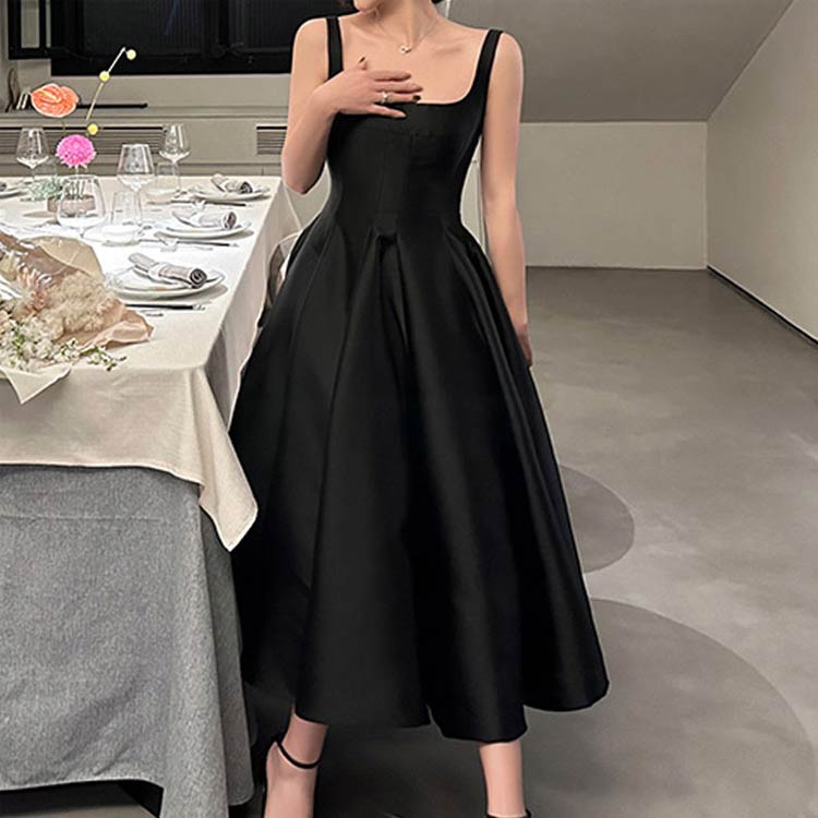 ウエディングドレス 夏 セレモニー 春 ドレス ノースリーブ レディース パーティードレス カラードレス 二次会 ミモレ丈 花嫁ドレス 袖なし フレア ふんわり Aライン キャミソール ワンピース ノースリーブ フォーマル