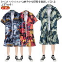 ボタニカル shirt セットアップ 総柄 シャツ シャツ ショートパンツ Mens ビーチシャツ アロハシャツ 上下セット 綿 アロハ カジュアルシャツ メン...
