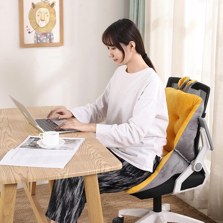 腰すっぽりクッション 背もたれ付き クッション 滑り止め 紐付き イス 椅子用 オフィス チェアクッション 暖かい 厚手 低反発クッション 座椅子 背もたれ付き ダイニング 無地 おしゃれ [2]