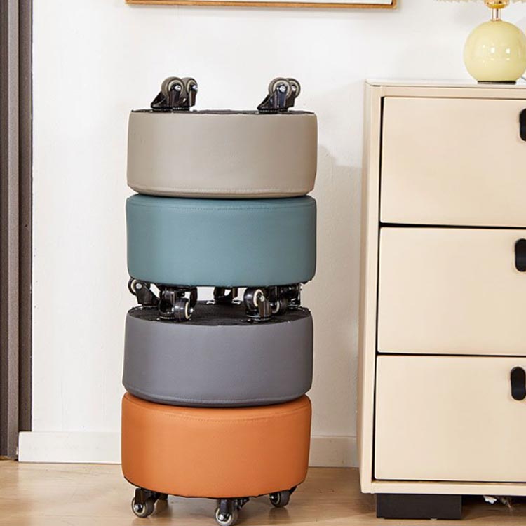 キャスター付き 回転椅子 4/5輪 キッズ 椅子 子供用 ブレーキ付き 施術 ミニ スツール 椅子 フットスツール ローラーシート フットケアスツール イス スツール 防水 丸椅子 PUレザー 静音設計 低い椅子 サロン ネイル ペディキュア 椅子 イス [3]