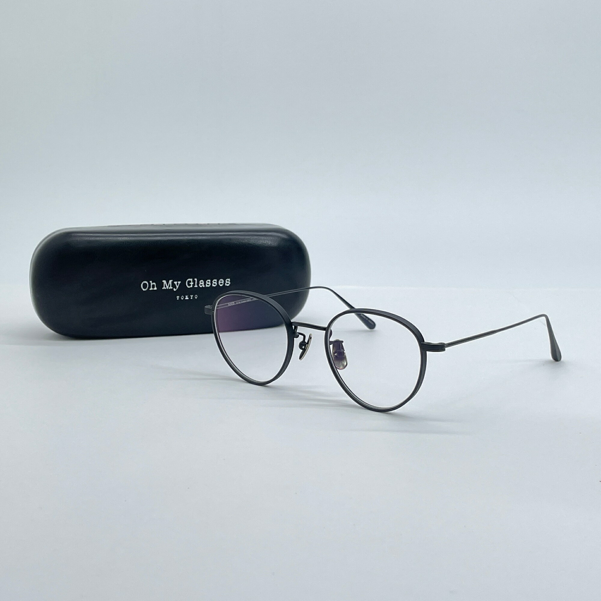 美品 seem Oh My Glasses TOKYO Lester omg-107-MBK-47 47□20-145 チタン製【C7008-60】