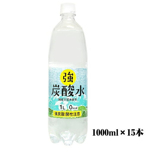 ケース売り 友桝飲料 強炭酸水 1000ml×15本 1ケー