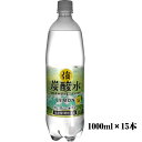 ケース売り レモンフレーバー 友桝飲料 強炭酸水 レモン 1000ml×15本 1ケース 送料無料（一部地域を除く） 長野県御嶽山系天然水使用