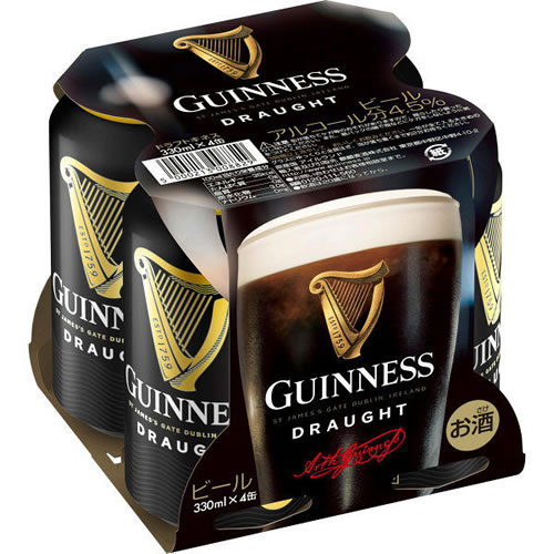 ドラフト ギネス 330ml×4缶 キリン アイルランドビール 黒ビール【入荷に時間がかかる場合がございます】　ギフト プレゼント(5000213008829)のサムネイル