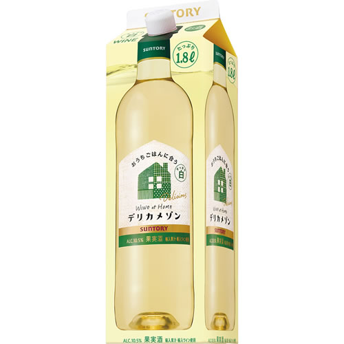 樂天商城 - 白ワイン ほのかな甘口 サントリー デリカメゾン すっきり白 1800ml 1.8L 紙パック 12個まで1個口配送可能　ギフト プレゼント(4901777384859)