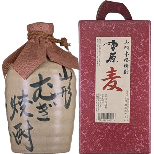 麦焼酎 古澤酒造 雪原 麦 壷 720ml 25度 つぼ 山形 本格焼酎　ギフト プレゼント(4983394002156)