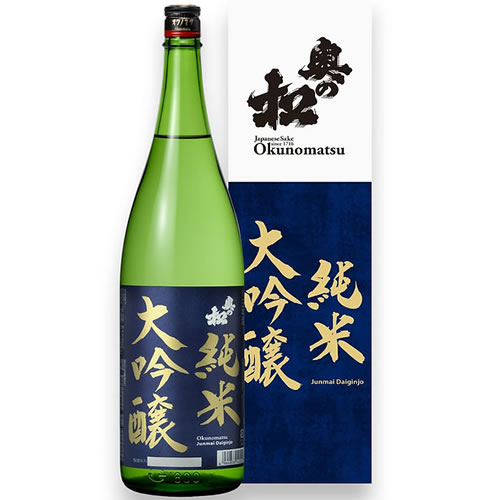 樂天商城 - 箱入り 奥の松 純米大吟醸 紺ラベル 1800ml 奥の松酒造 福島 日本酒　ギフト プレゼント(4964838142713)