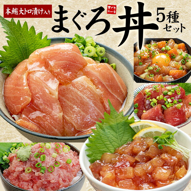 【父の日期間お届け限定】まぐろ丼5種セット 本鮪大トロ漬け 海鮮漬け ぶっかけまぐろ漬け 目鉢鮪漬け 粗挽きネギトロ 食べたい時に手間なく簡単に本格海鮮丼が楽しめます 送料無料 (海鮮丼 ギフト プレゼント 父の日 母の日 dk) [まぐろ丼5種セット]