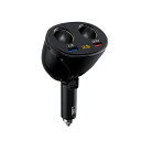 シガーソケット 2連 増設 カーチャージャー 電源 電圧計 USBポート付き QC3.0 スマホ 急速充電 車内 便利 カーグッズ 自動車 シガーソケットメス 後付け 乗用車 トラック DC12V 24V 車載充電器 車用ソケット増設 汎用 電圧表示 180度調節 シガーライター カー用品 送料無料