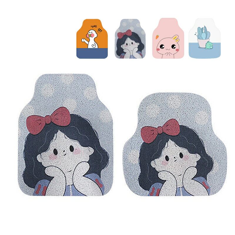 楽天AAAZM楽天市場店2枚セット カーマット おしゃれ 車用 フロアマット 汎用 軽自動車 普通車 SUV MPV 車汎用 かわいい 汚れ防止 滑り止め 耐久 厚み ズレ防止 車内装飾 運転席 助手席 後部座席 車用マット 後付け 車内用品 可愛い ウサギ アヒル 恐竜柄 カーフロアマット カー用品 送料無料