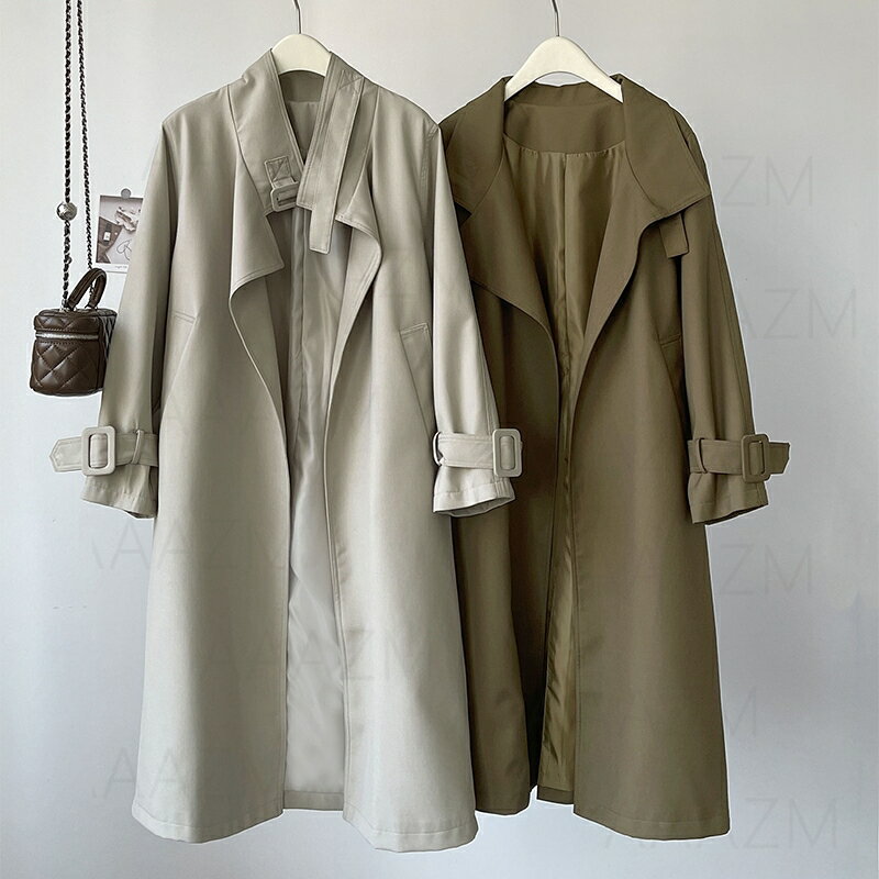 トレンチコート ロング レディース ファッション 韓国風 春服 秋服 スプリングコート 上品 コート 通勤着 ビジネス 旅行 ミディアム丈 20代 30代 40代 50代 女性着 アウター カジュアル 無地 薄手 M L ロング丈 防風 防寒 ポケット付き ロングコート 出張