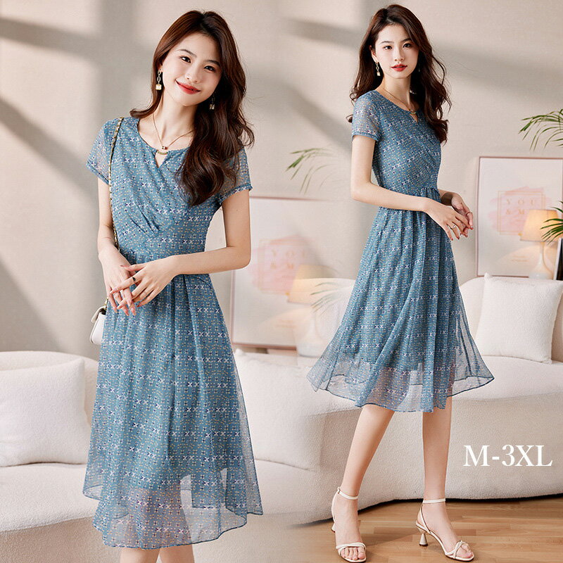 ワンピース 二次会 披露宴 ロングワンピース レディース お呼ばれ 花柄 ミディ丈ワンピース オープンフロントネック 春 夏 デート 体型カバー おしゃれ 20...