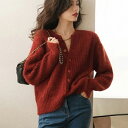 ニット レディース S/M/L/XL トップス ニットウェア セーター 長袖 コットン ゆったり vネック クルーネック 大きいサイズ カジュアル 秋服 アウタ...