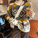ニット レディース トップス ニットウェア セーター 長袖 コットン ゆったり クルーネック 大きいサイズ 秋服 アウター 冬 春 秋 秋冬 防寒 おしゃれ 安...