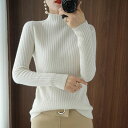 ニット レディース M/L/XL/2XL トップス ニットウェア セーター 長袖 コットン ゆったり 大きいサイズ ハイネック タートルネック 秋服 アウター ...