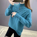 ニット レディース S/M/L/XL/2XL トップス ニットウェア セーター 長袖 コットン ゆったり 大きいサイズ ハイネック タートルネッ ク アウター ...