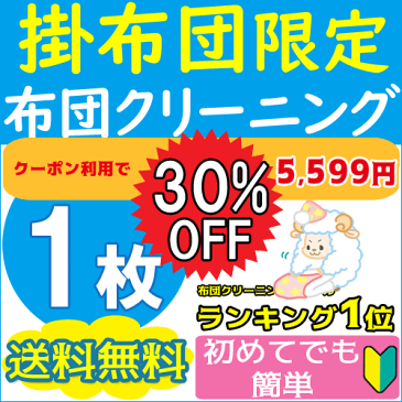 【6/10限定エントリーでポイント10倍】★半額SALE★布団クリーニング1枚★楽天1位獲得★布団丸洗い【送料無料&カビ取り0円】安心の返金保証付き♪掛布団のみ対応××敷布団不可×× 羽毛布団 羊毛布団もOK!シングルでもダブルの布団でもOK【サービス特集認定商品】