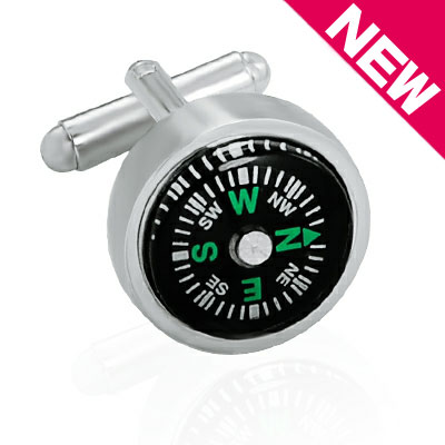 【カフスボタン カフリンクス】　compass　コンパス方位磁石　温度計 thermometer　【送料無料】【あす楽対応_北海道】【楽ギフ_包装】