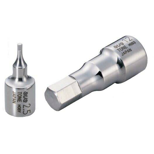 Socket Wrench - TONE（トネ） SUSヘキサゴンソケット S3H-04 ●差込角9.5mm（3/8inch） ●二面幅4mm ●ヘキサゴン ●二面幅4mm