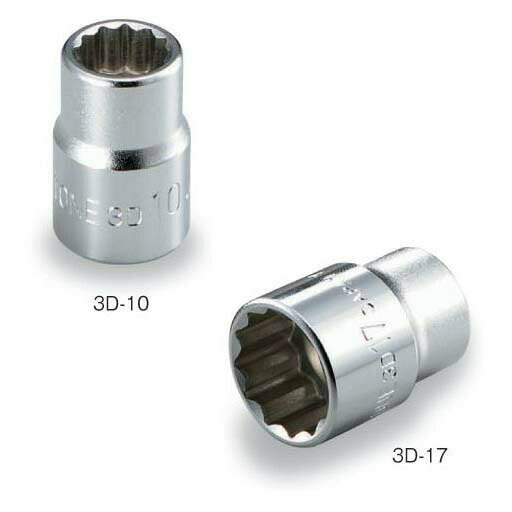 Hand Wrench - TONE（トネ） ソケット（12角） 3D-14 ●差込角9.5mm（3/8inch） ●二面幅14mm ●12角 ●二面幅14mm ●ミリ
