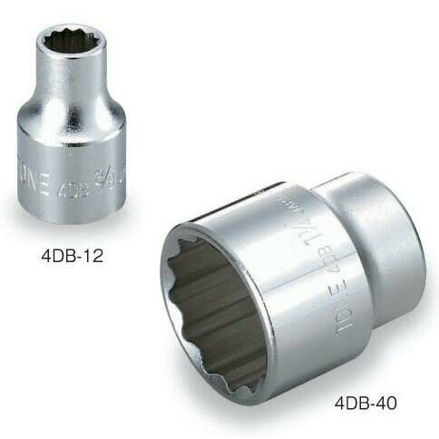 樂天商城 - TONE（トネ） ソケット（12角）（インチサイズ） 4DB-12 ●差込角12.7mm（1/2inch）二面幅3/8inch ●12角 ●二面幅3/8inch