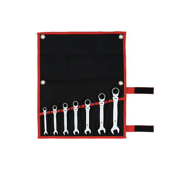 TONE(トネ)の一覧はこちら●●スパナ,12角めがね●ミリ●Multiple●六角ボルト・ナットの締め付け・緩め作業。●切替式ラチェットめがねレンチの7本布袋入りセットです。めがね部は15度ずつの首振角度調整が可能です。美しい梨地仕上げで手に馴染む柔らかい曲線デザインです。●袋のみの販売も致しております●ボルト・ナットのサイズに合ったものを使用してください。パイプなどを継ぎ足して使用しないでください。ハンマーなどで叩いて衝撃を与えないでください。【商品サイズ】縦(mm)　270横(mm)　145高さ(mm)　60【商品重量】重量(kg)　1.02JANCD:4953488205794【銀行振込・コンビニ決済】等前払い決済予定のお客様へ当商品は弊社在庫品ではなく、メーカー在庫品です。在庫確認後に注文確認を行い、お支払いのお願いを送信させて頂きます。休業日、14:00以降のご注文の場合は翌営業日に上記手続きを行います。お時間が掛かる場合がございます。