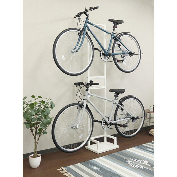 【地域制限有】【メーカー直送】 自転車スタンド Lex（レック） 2台用 ホワイト/ホワイト木目 BCD-007 MOJYU