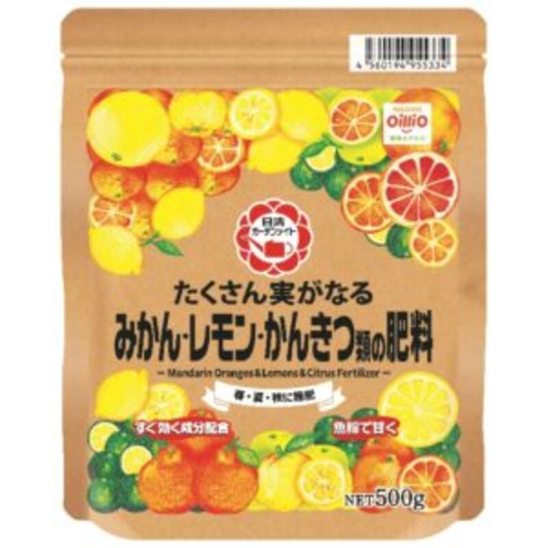 日清商事の一覧はこちら●有機70％、化成30％の有機主体の肥料です。はやく効く成分とじっくり効く成分を配合。●魚粉のアミノ酸で果実を甘く、骨粉のリン酸成分で実付きを良くします。●まきやすいペレットタイプの肥料です。●内容量：500g●ご使用上の注意・食品ではありませんので、人またはペットが誤って食べないようにご注意ください。・お子様が口に入れたり、空き袋を頭からかぶったりしないよう、お子様の手の届かないところに保存してください。・使用後は密閉し、直射日光を避けた乾燥したところに保存してください。※ご使用前に使用上の注意をよく読んでからご使用ください。※裏面の使用方法、使用量目安をご覧いただき、ご使用ください。【商品サイズ】縦(mm)　70横(mm)　160高さ(mm)　200JANCD:4560194955334【銀行振込・コンビニ決済】等前払い決済予定のお客様へ当商品は弊社在庫品ではなく、メーカー在庫品です。在庫確認後に注文確認を行い、お支払いのお願いを送信させて頂きます。休業日、14:00以降のご注文の場合は翌営業日に上記手続きを行います。お時間が掛かる場合がございます。