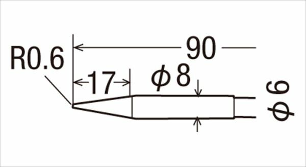 goot（グート）（太陽電機産業）:替銅こて先 Φ6-8×90mm TD-68B はんだこて こて先 銅こて先 替こて先 φ6-8×90mm