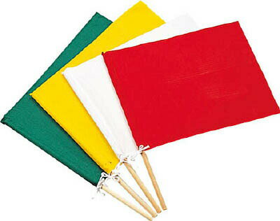 日本緑十字社:緑十字 手旗 白 300（450）×420mm 綿＋木製棒 245001 オレンジブック 3719634