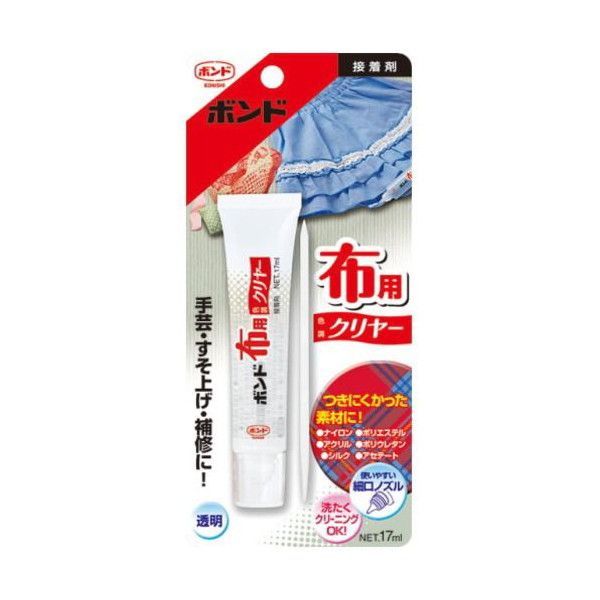 コニシ ボンド 布用 17ml 透明 #05324 コニシ 接着 補修 布 透明 水性 ズボン スカート 裾上げ