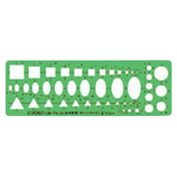 クラウン テンプレート 多形定規 サイズ：縦60×横180×厚1mm CR-TN531-G 事務用品 文房具 筆記 ファイル 机上整理 梱包 製図 設計 サイズ縦60×横180×厚1mm CR-TN531-G 03252