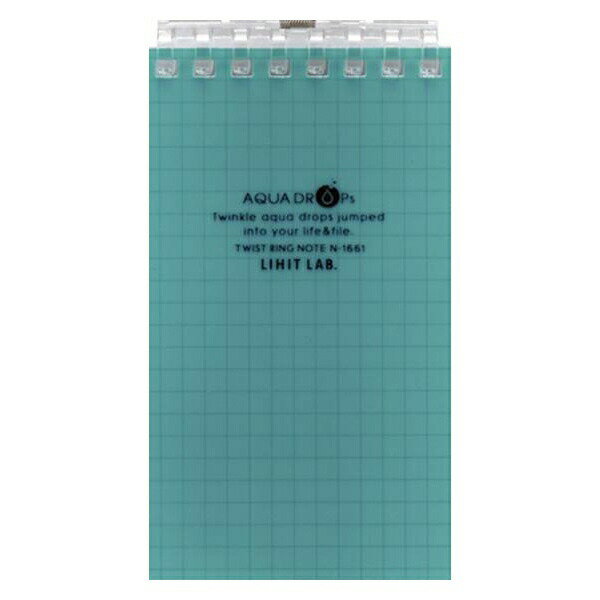LIHIT LAB.（リヒトラブ） AQUA DROPs ツイストリング・ノート （メモサイズ） 青緑 N-1661-28