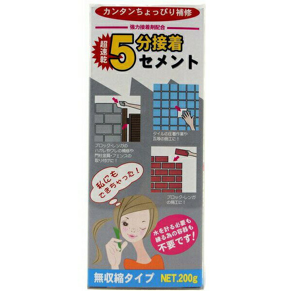 家庭化学工業:かんたんちょこっと補修シリーズ 超速乾5分接着セメント 200g 3590080200 sogyo2024 家庭化学工業 セメント 家庭化学 超速乾 接着 セメント