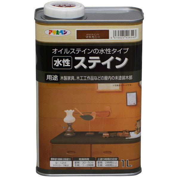 アサヒペンの一覧はこちら□特殊顔料を使用していますので未塗装部への浸透性に優れ、木目を生かした着色仕上げができます。□上塗り不要です。※そのまま仕上げることが出来ますが、保護の目的で用途に応じたニス(クリヤ)の上塗りをしてください。□ラッカー系、ポリウレタン系ニスの上塗りができます。□建築基準法対応(F☆☆☆☆)塗料です。□用途：木製家具、木工作品などの屋内の未塗装木部(屋外除く)。 幅木、腰板などの屋内未塗装木製建具※床の着色に使用する場合は、必ず床用ニスを上塗りしてください。□乾燥時間：夏期/30～50分・冬期/1～2時間□標準塗り面積(2回塗り)：9～12.2平方メートル□サイズ(mm)：W118×D63×H185□重さ(g)：1200gJANCD：4970925426543【銀行振込・コンビニ決済】等前払い決済予定のお客様へ当商品は弊社在庫品ではなく、メーカー取寄せ品でございます。在庫確認後に注文確認を行い、お支払いのお願いを送信させて頂きます。休業日、14:00以降のご注文の場合は翌営業日に上記手続きを行います。お時間が掛かる場合がございます。