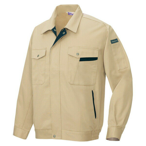 AITOZ（アイトス） ベストコットン 長袖ブルゾン ベージュ×ネイビー 4L 771