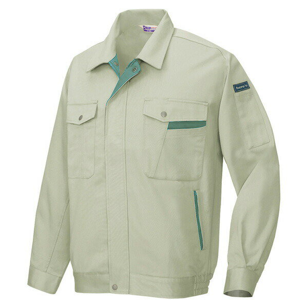 AITOZ（アイトス） ベストコットン 長袖ブルゾン アースグリーン×ターコイズ LL 771