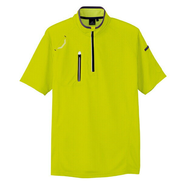 AITOZ（アイトス） 半袖ハーフZIPシャツ （男女兼用） ライム LL 10607