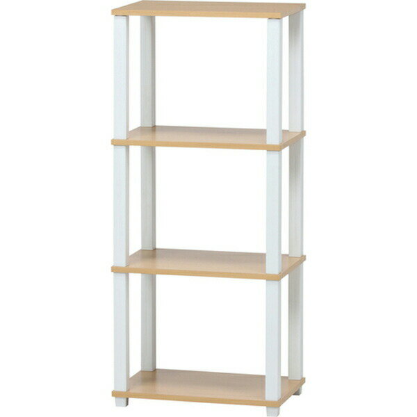 【地域制限有】【メーカー直送】不二貿易 フィット 4段ラック NA×WH 00099774