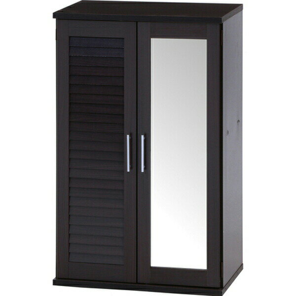 【地域制限有】【メーカー直送】不二貿易 ルーバー&ミラー付きシューズボックス60幅 BR 00086190