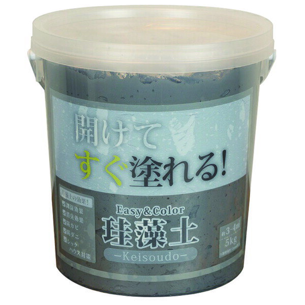 ワンウィル:Easy&Color珪藻土 5kg オフブラック 4961980000000 練り すぐ使える 壁材 装飾 室内 ペーストタイプのサムネイル