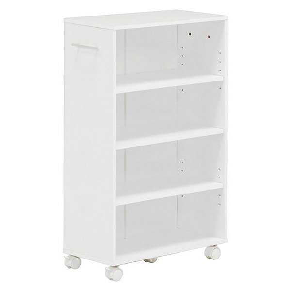 萩原:マガジンラック（ホワイト） RCC-1023WH-L【メーカー直送品】 マガジンラック キャスター付き 省スペース ホワイト 白 4934257257657
