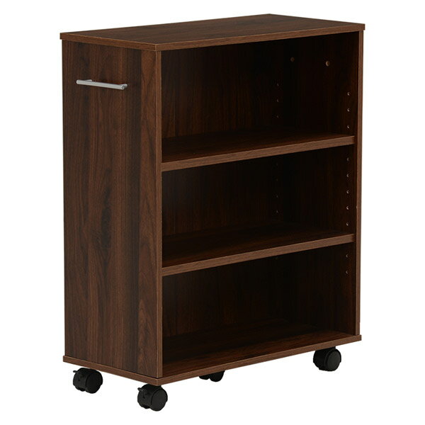 萩原:マガジンラック （ブラウン） RCC-1021BR-L【メーカー直送品】 マガジンラック ワゴン 文庫本 収納 キャスター付き ワゴン 文庫本 収納 キャスター付き RCC-1021BR-L