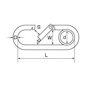 ひめじや:プチカラビナ （リング付） PL-6 ステンレス金具 プチカラビナ（リング付） 連結金具