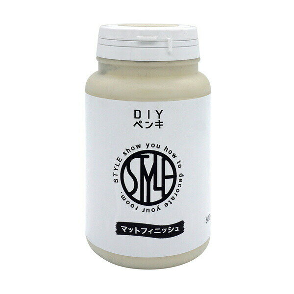 ニッペホームプロダクツ:水性DIYペンキ コットン 500ml 4976124889011【メーカー直送品】【地域制限有】 水性 室内用 壁紙 塗料 つや消し ペンキ 黒板