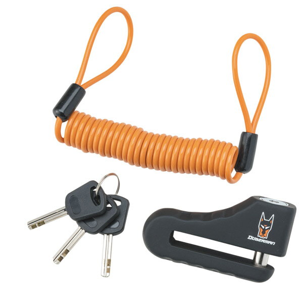 南海部品 ナンカイ DOBERMAN ディスクロック （スパイラルワイヤーつき） L 愛車の番犬ドーベルマン DB..