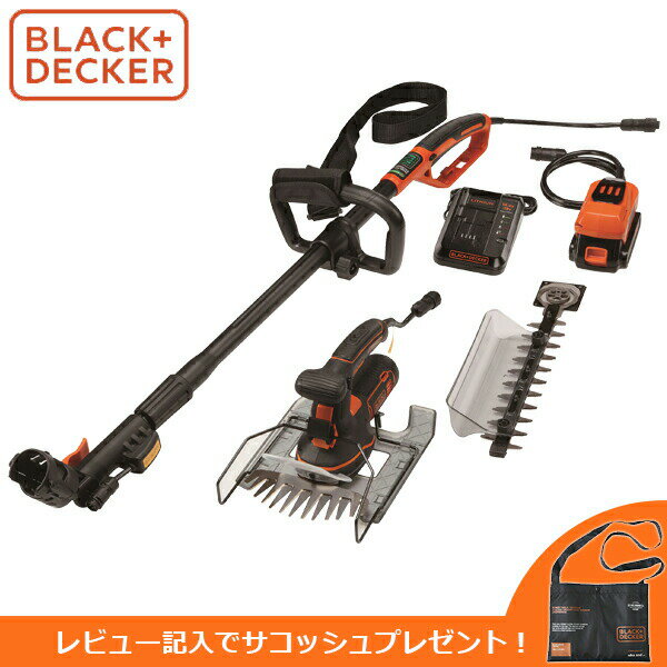 あす楽 BLACK&DECKER（ブラックアンドデッカー）:18V 2.0Ah 5in1ポールヘッジ＆芝生バリカン GPSH1820-JPのサムネイル