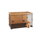 ボンビアルコン ダブルワンサークル L 4977082767311 犬 サークル ケージ ワイヤー 木 木目 トレー 引き出し 犬 サークル ケージ ワイヤー ...